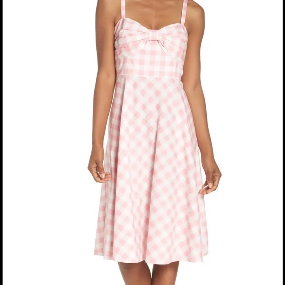 Eliza J. Pink Gingham Bow Dress - Size 18